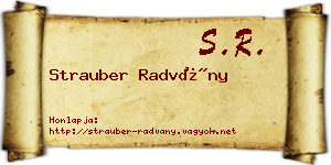 Strauber Radvány névjegykártya